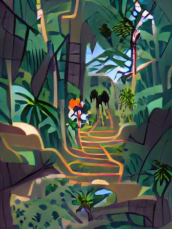 Lush Jungle Trail Through Verdant Wilderness