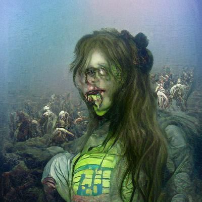 Zombie Girl in Horror Style