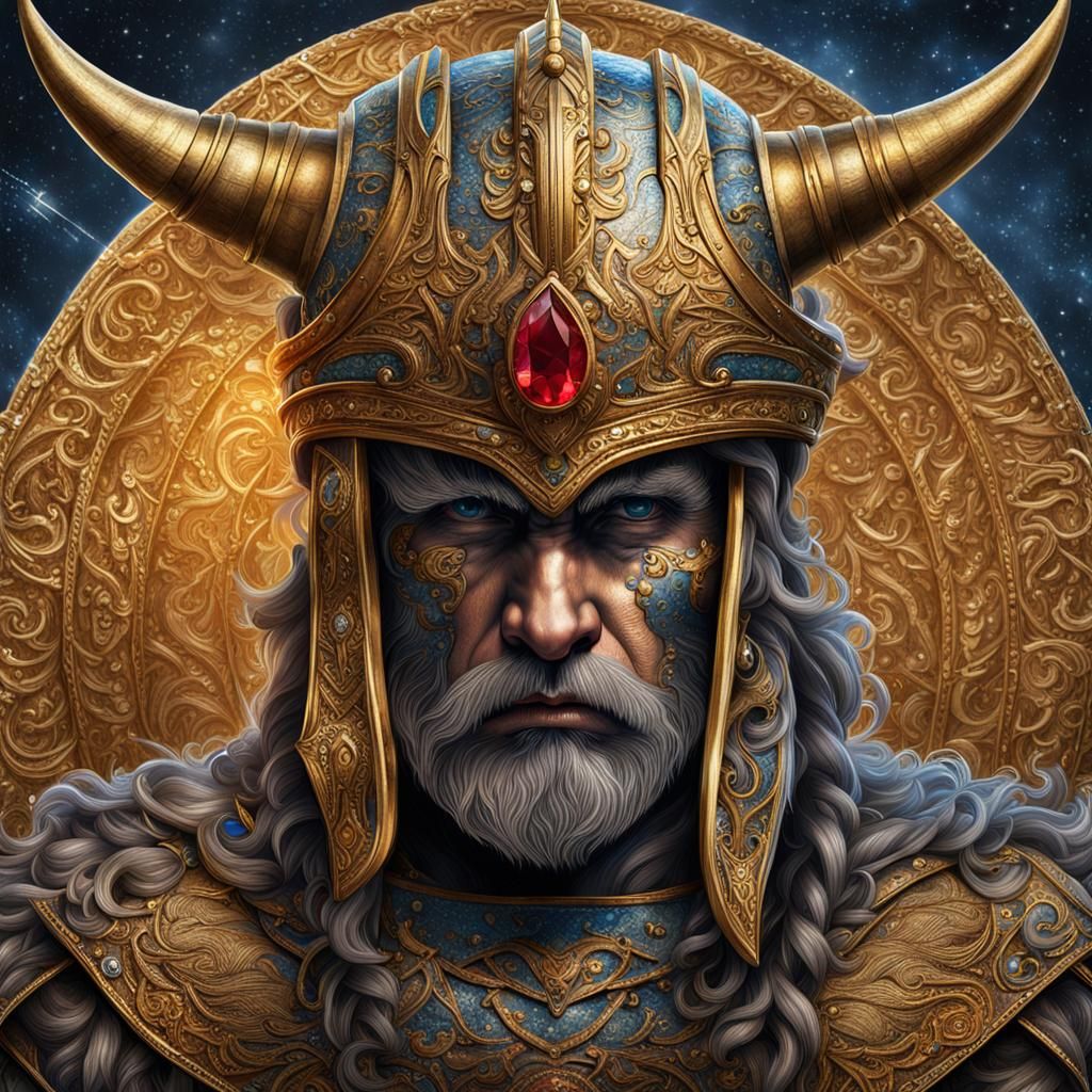 Ornate Viking Warrior Helmet in Astral Style