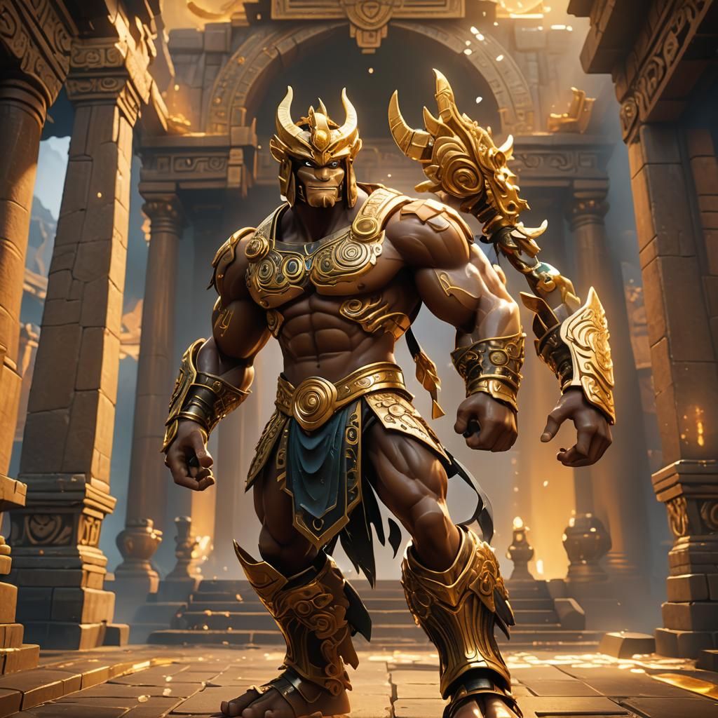 Oiled Roblox Avatar in Mystical Temple: Unreal Engine 5