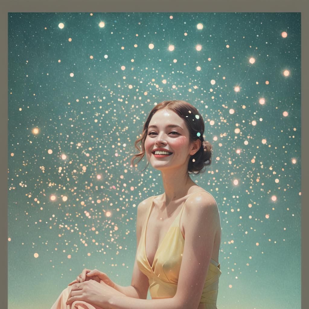 Sparkling Woman Portrait in Tonalist Photography Style