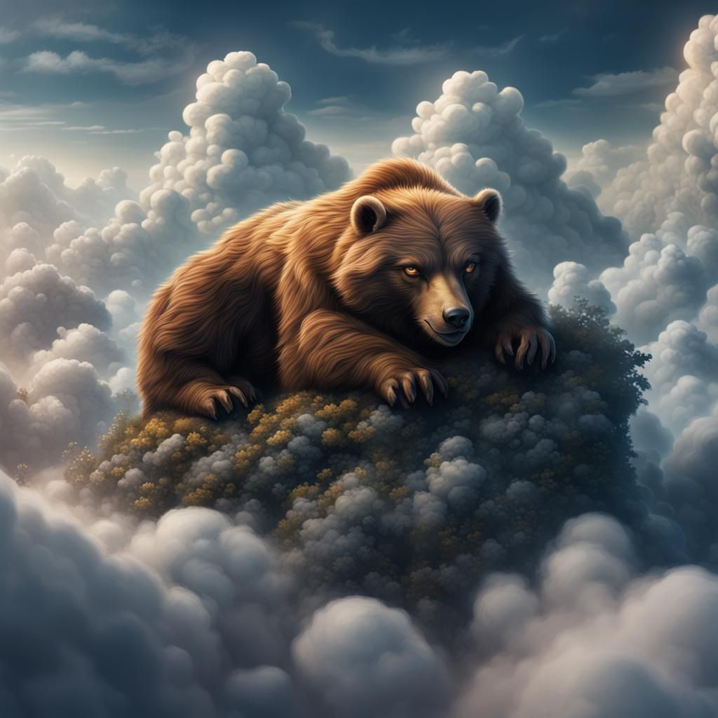 Cloud Bear with Twenty Eyes, Detailed Matte Painting