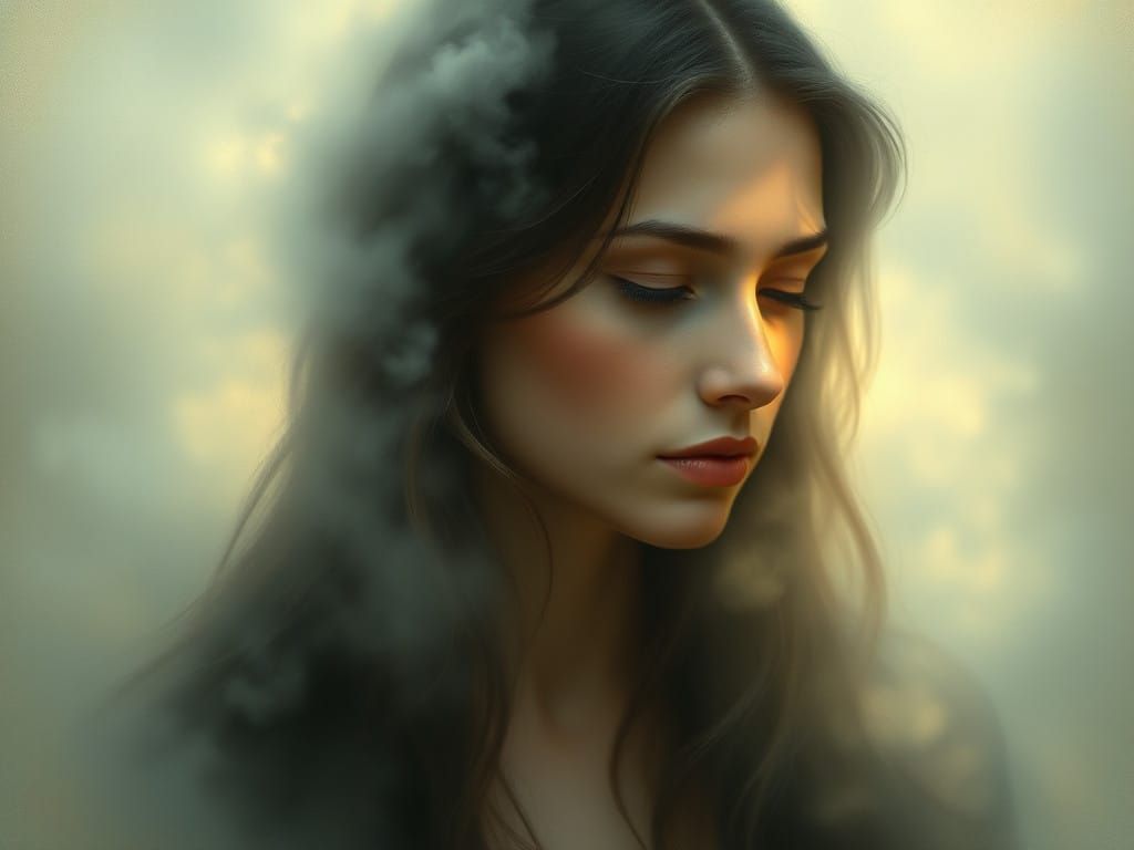 Softly Illuminated Renaissance Portrait in Sfumato Style