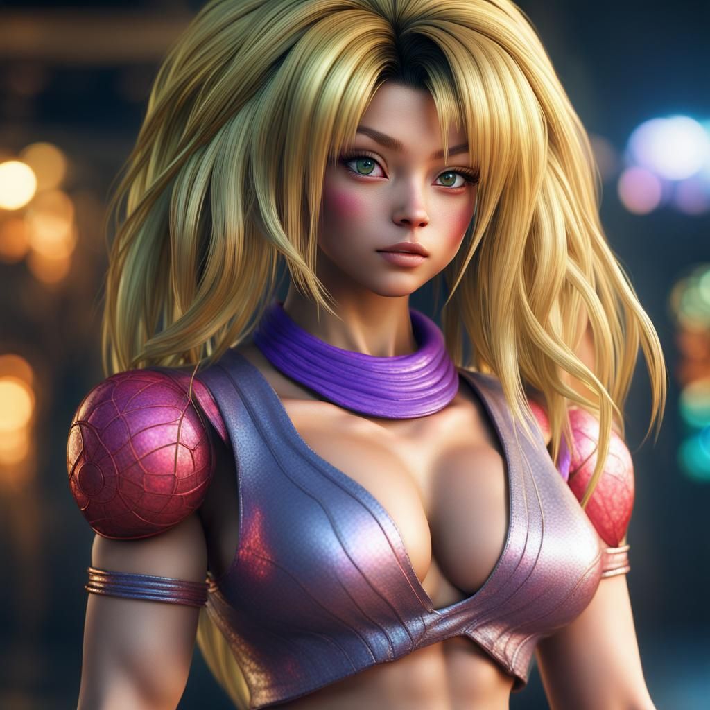 Hyperrealistic Chichi from Dragonball in 8K