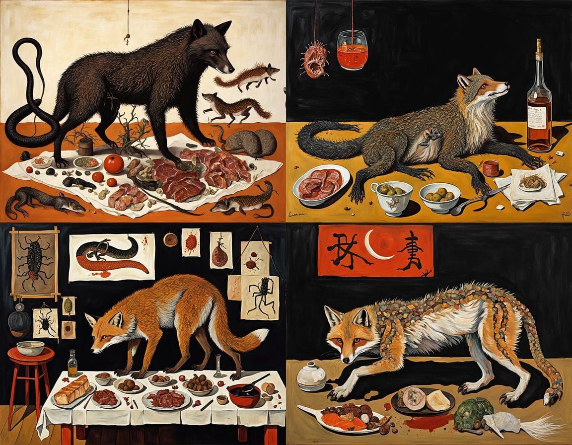 Egon Schiele-Inspired Surrealist Horror in Oil Painting Styl...