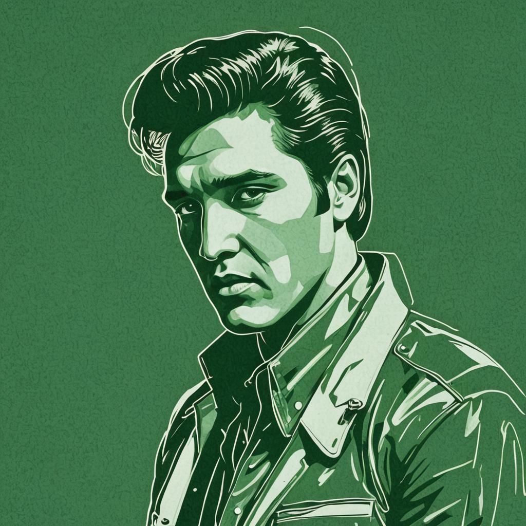 Elvis Presley Pop Art in Green