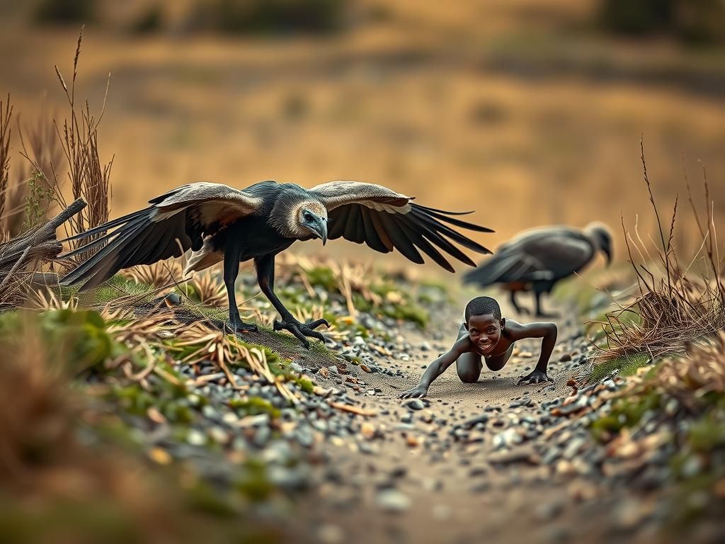 A Vulture's Vigil: Starvation on a Desolate Trail