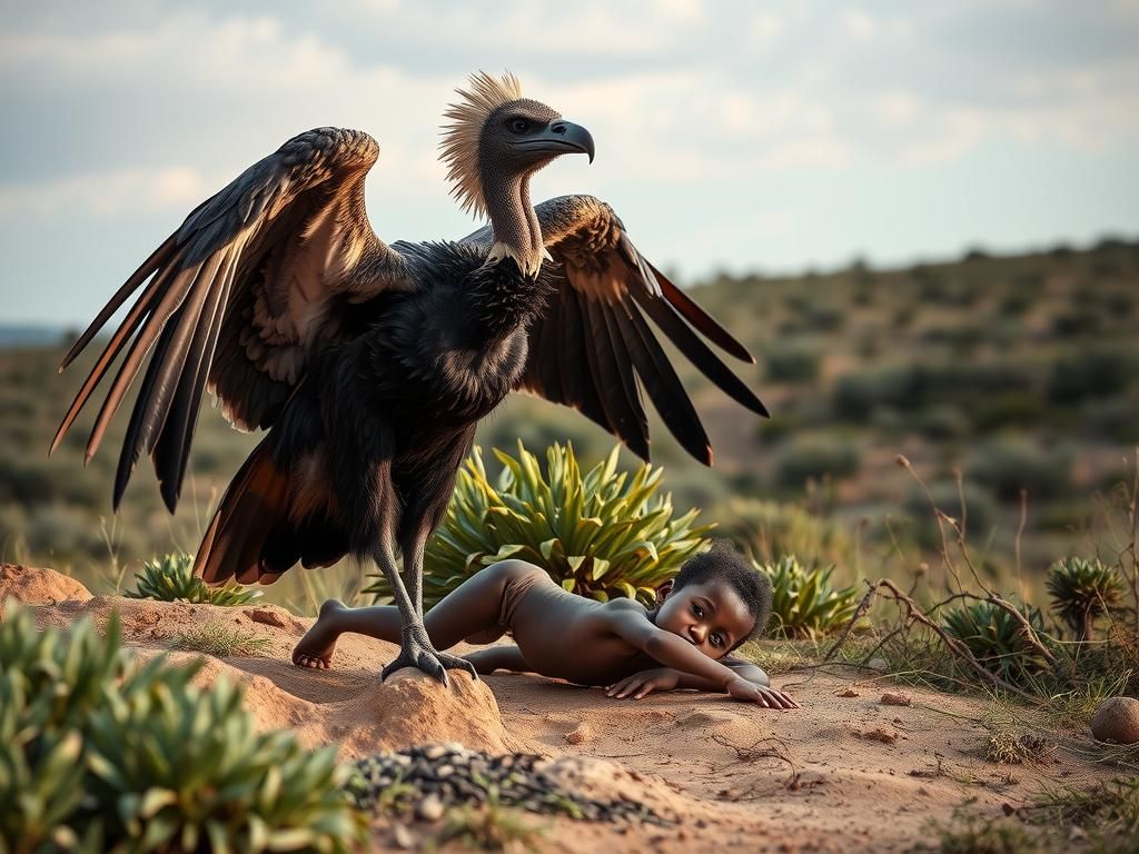 Haunting Photograph: Vulture Watches Starving Boy