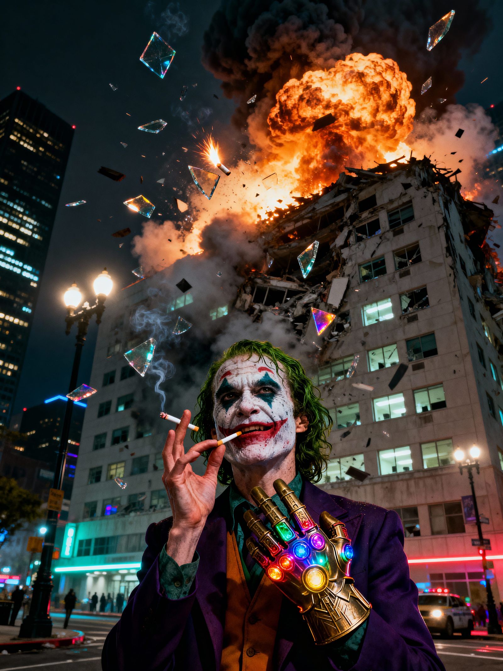 Joker with Infinity Gauntlet Causes Hospital Explosion