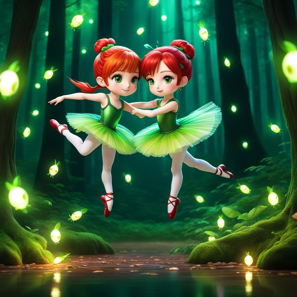 Pixies Leap in Green