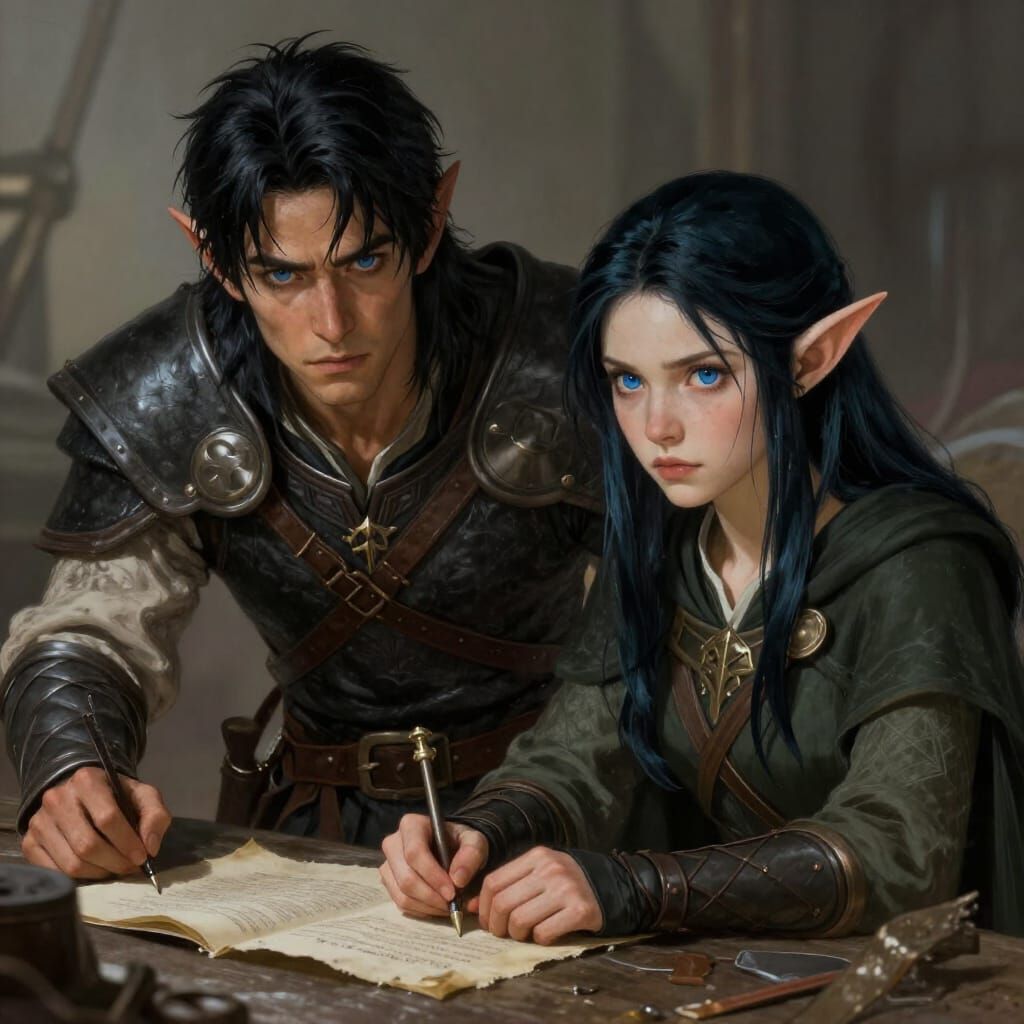 Half-Elf Siblings: Fighter and Cleric in Fantasy Illustratio...