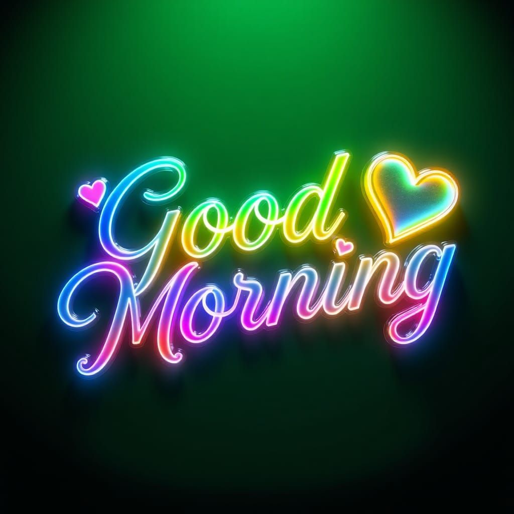 Good Morning: 3D Glass Logo in Art Deco Style