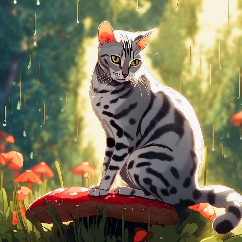 Mushroom Sprite in Ghibli Anime Style