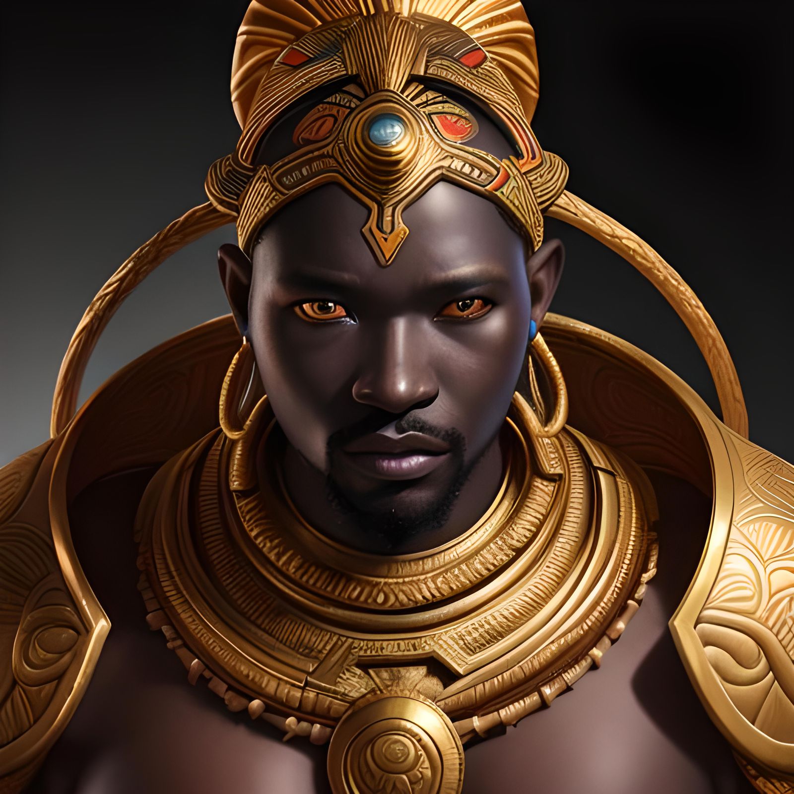 Onyame: Hyperrealistic African God Portrait