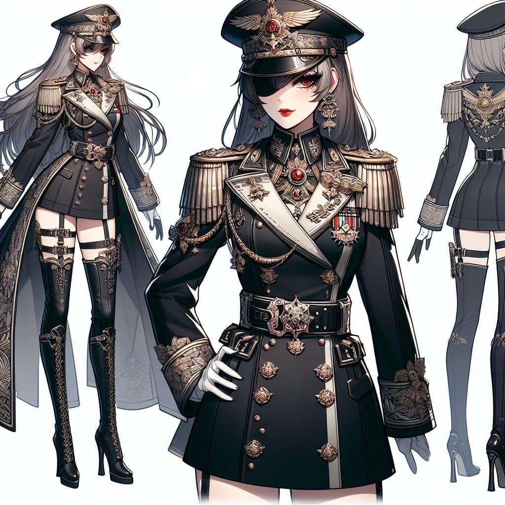 Fantasy Imperial Officer with Dark Anime Influence