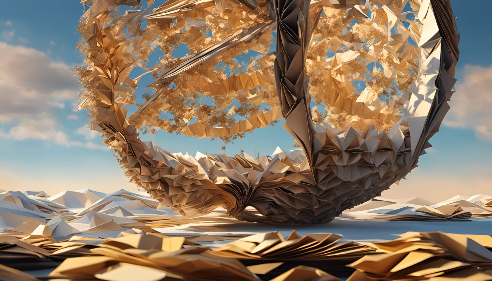 “The Yoshizawa-Randlett Experiment - 011: The Sphere Unfolds”