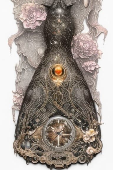 Cosmic Hourglass in Amber and Gunmetal