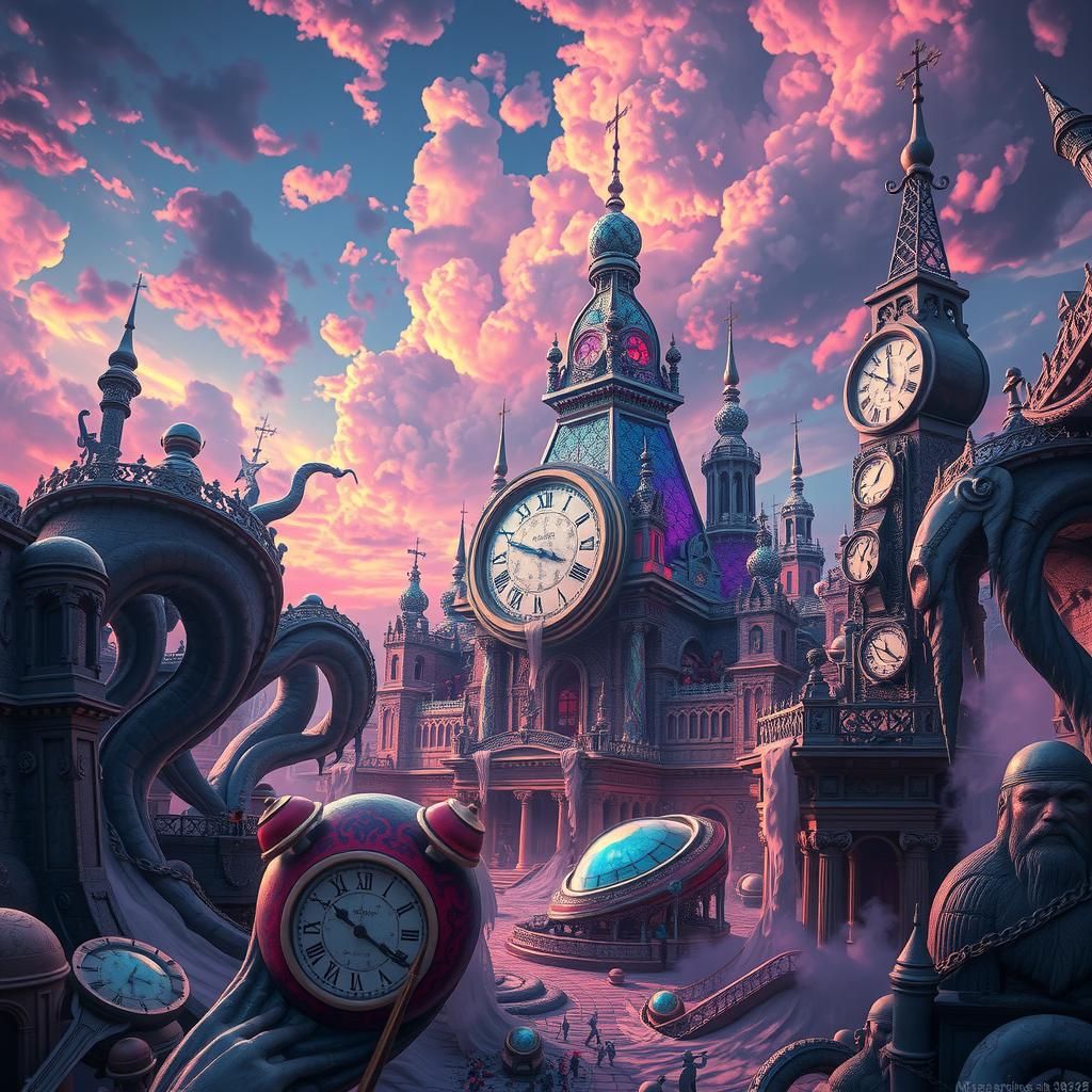 Surreal Chaos: Ethereal Realm of Twisted Architecture