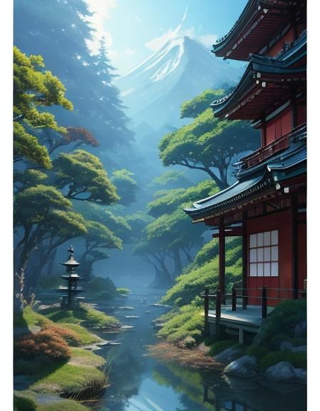 Japanese Mythology Book Cover in Anime Style