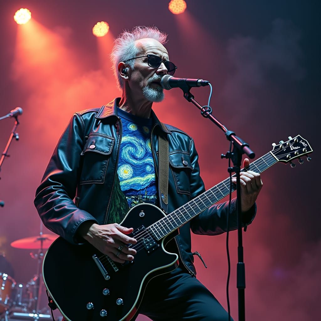 Rock Star Walter White in Psychedelic Van Gogh Style