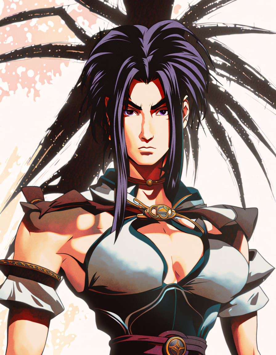 Dark Fantasy Anime Illustration of Kaiyn in a Mystical Fores...