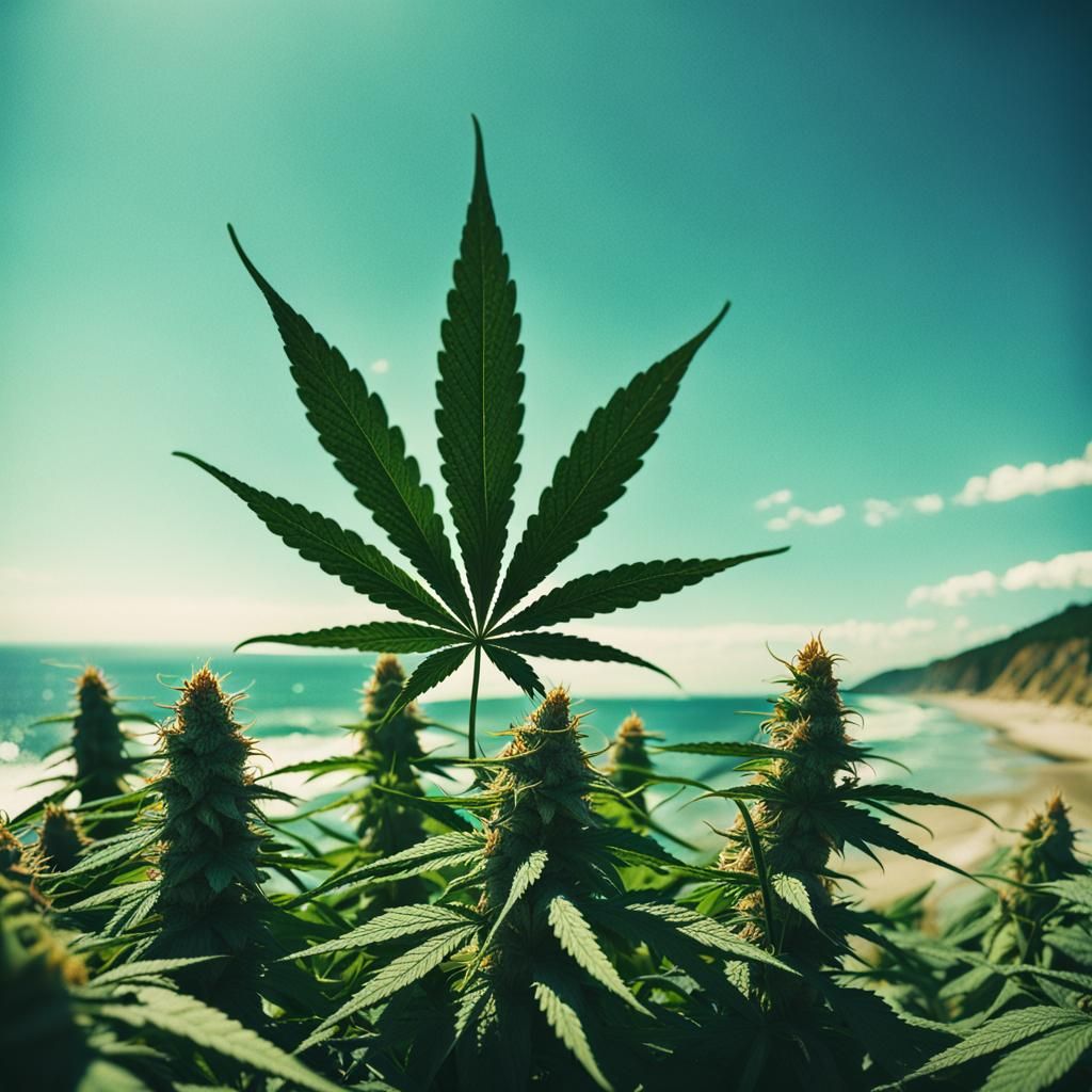 Cinematic Marijuana Beach Film Still