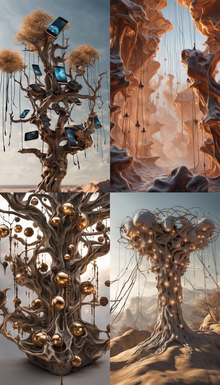 Surreal Landscape of Melting Cell Phones in a Daliesque Dry ...