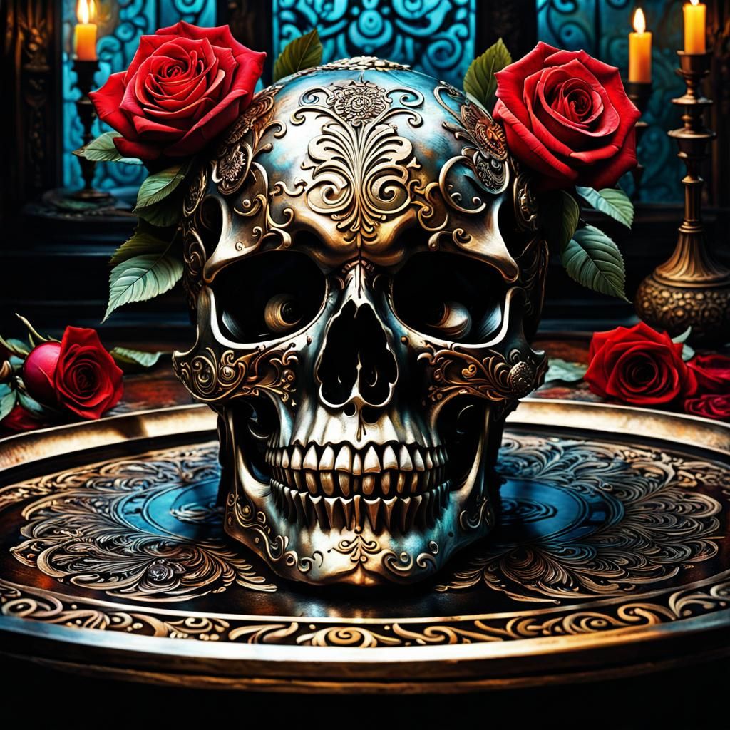 Roses Skull