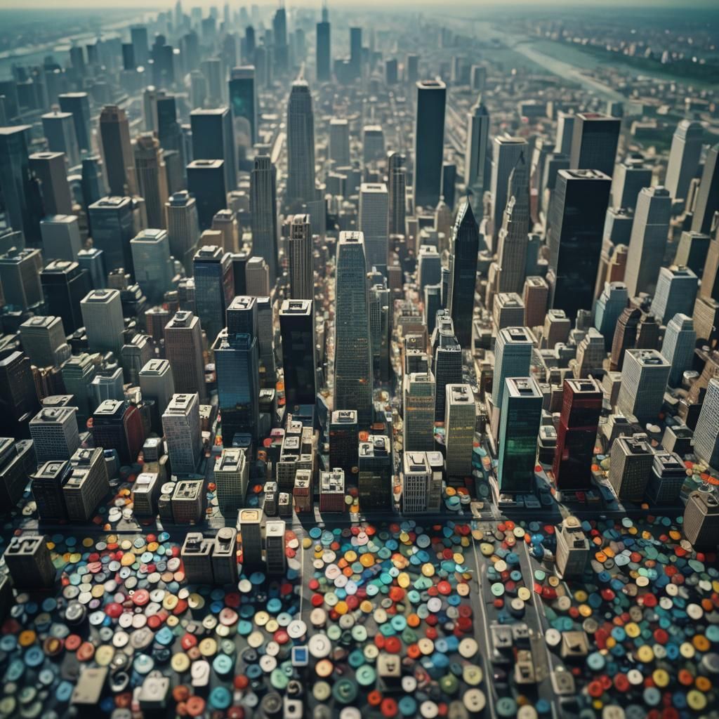 Button City: A Skyline Made of Tiny Transparencies