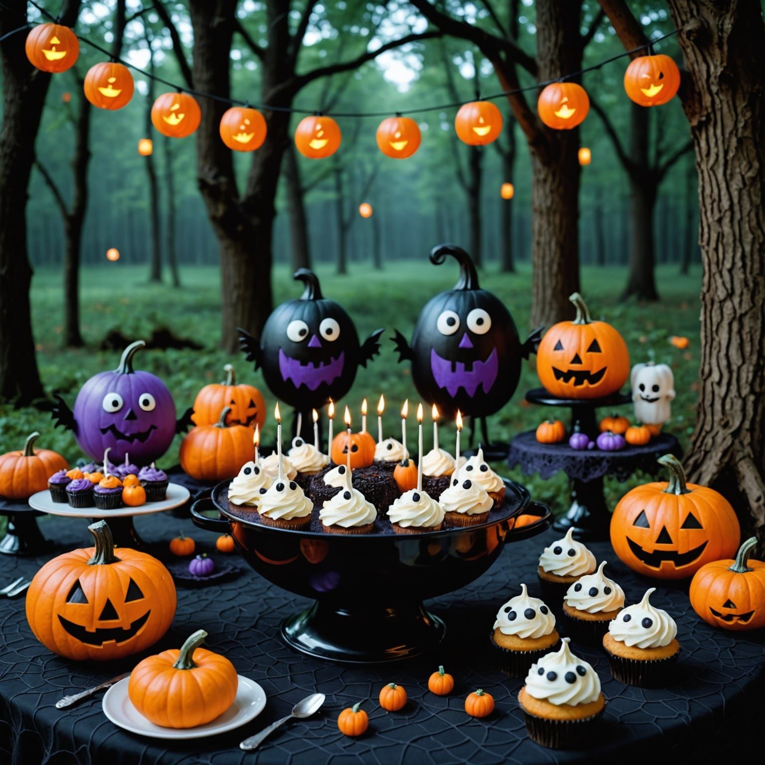 Adorable Spooky Birthday Party in Magical Forest