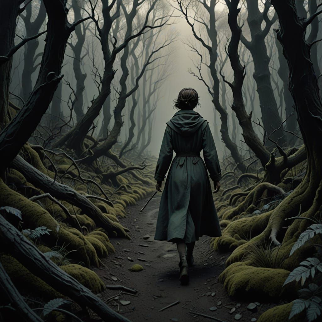 Eerie Claymation Forest Path Scene