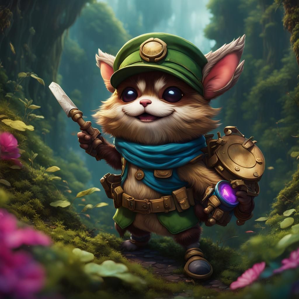 Detailed Matte Painting of Teemo