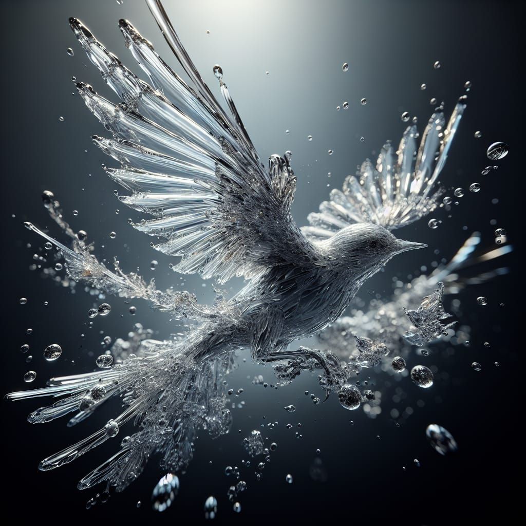 Translucent Water Bird in Flight