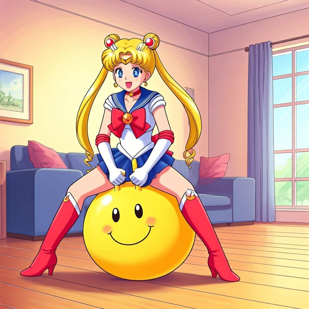 Sailor Moon Bouncing on a Hopper Ball