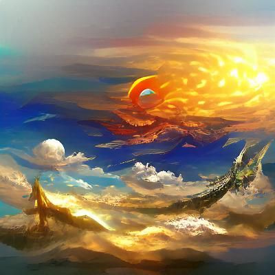 Fantasy Art Painting Under Brilliant Sun