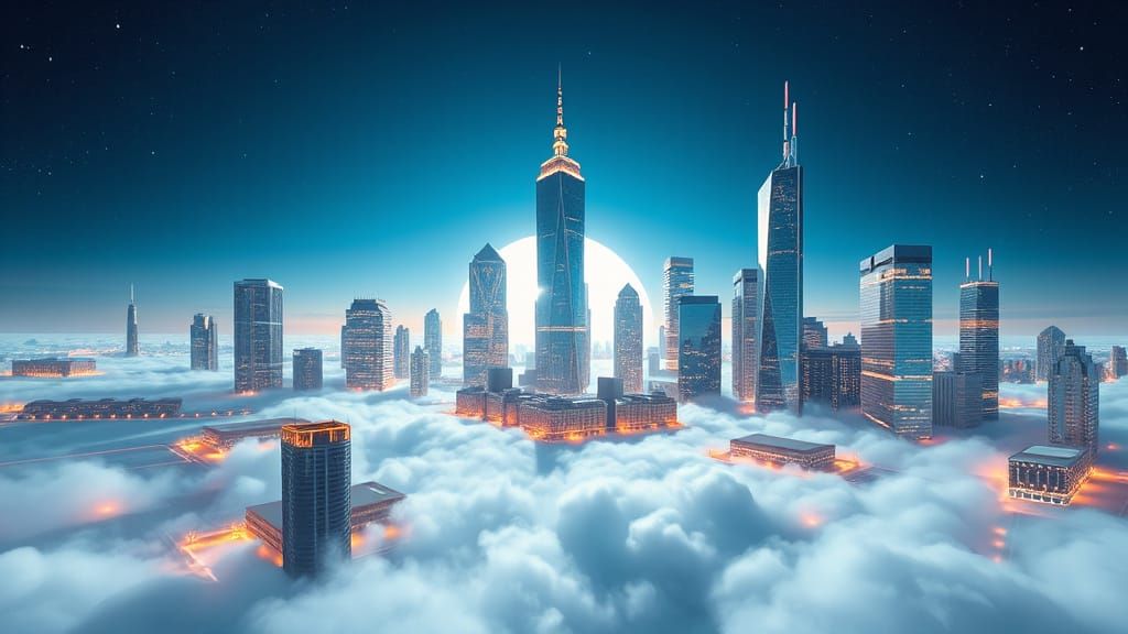 Futuristic Teslapunk Cityscape in Chrome