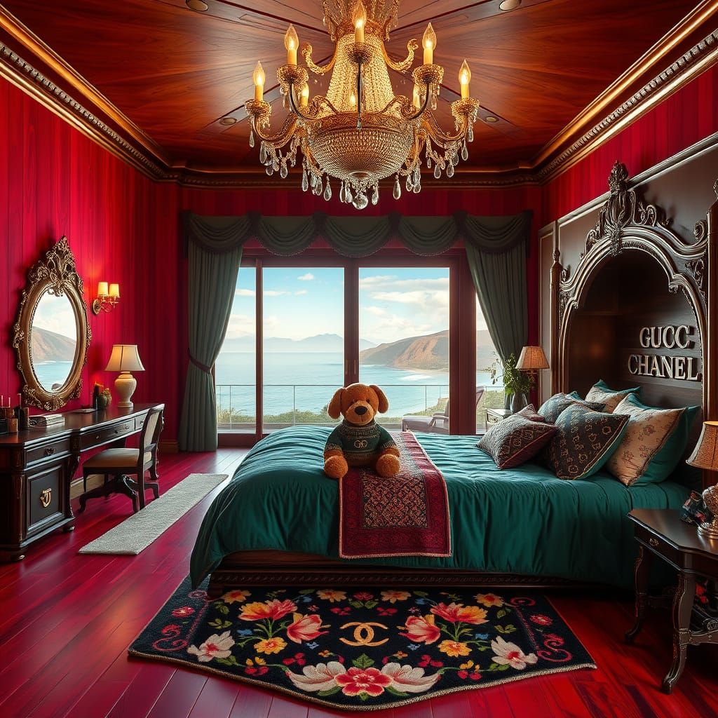 Luxury Whimsy in a Redwood Fairytale Bedroom