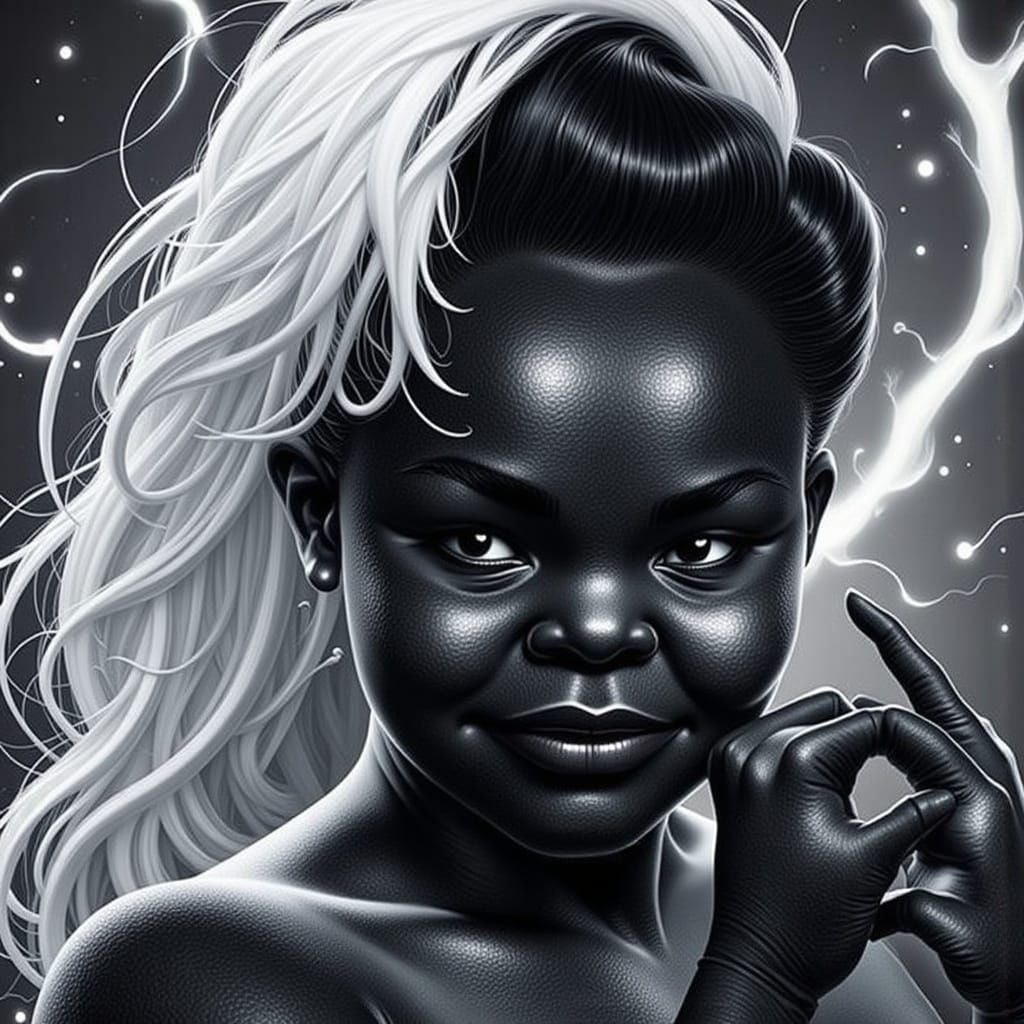 Alluring Cyberpunk Figure with Metallic Eyes