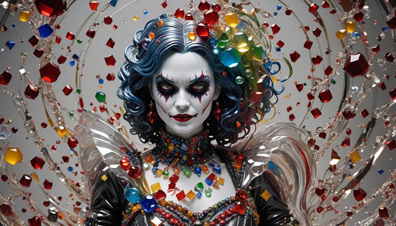 Harley Quinn made of stained glass