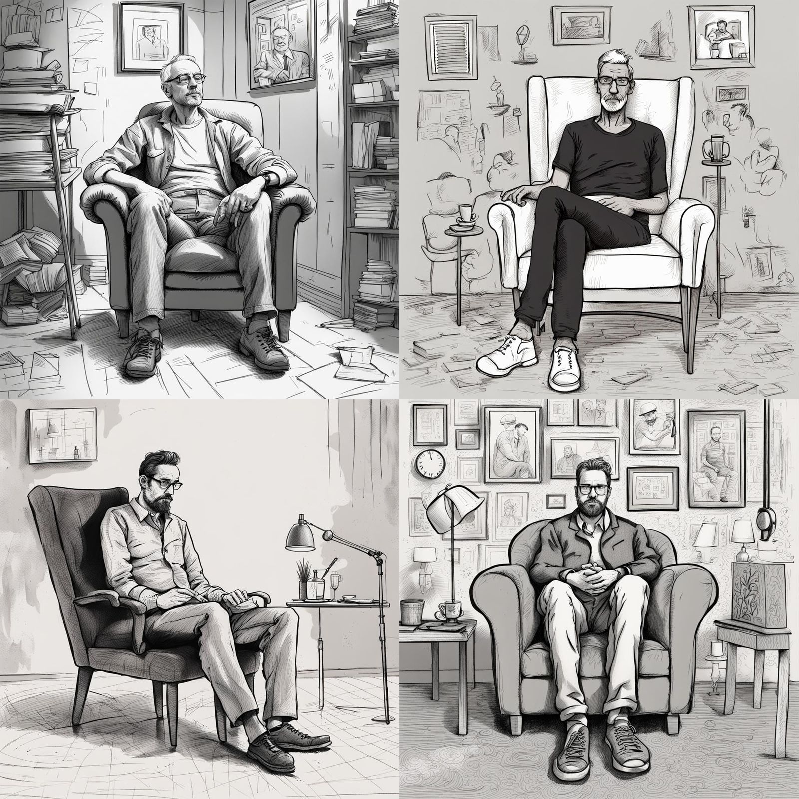 Man Sitting in Chair: Simple AI Image