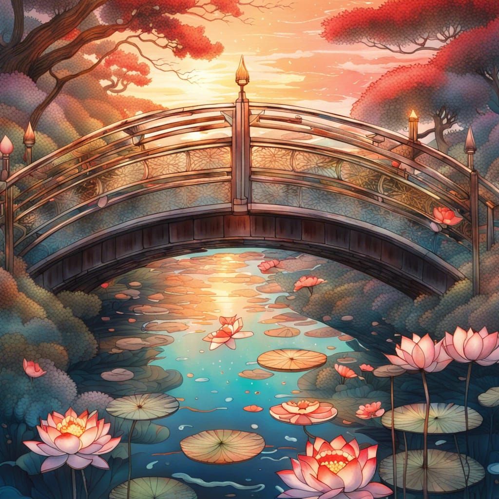 Lotus pond bridge