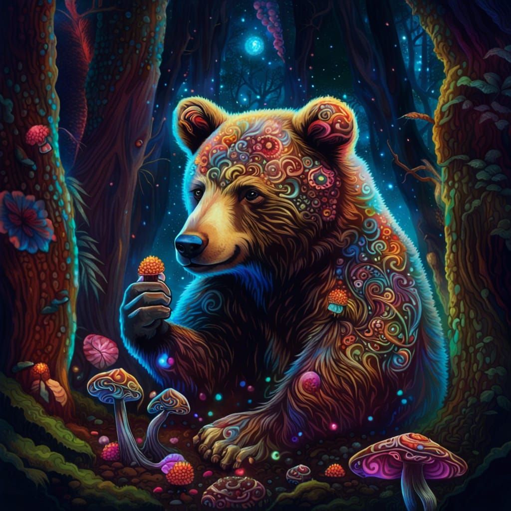 "Bear cub with mushrooms" an official FTE appreciation award.🏆