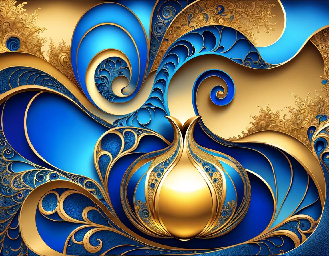 Gourd in Gold and Blue: An Art Brut Creation
