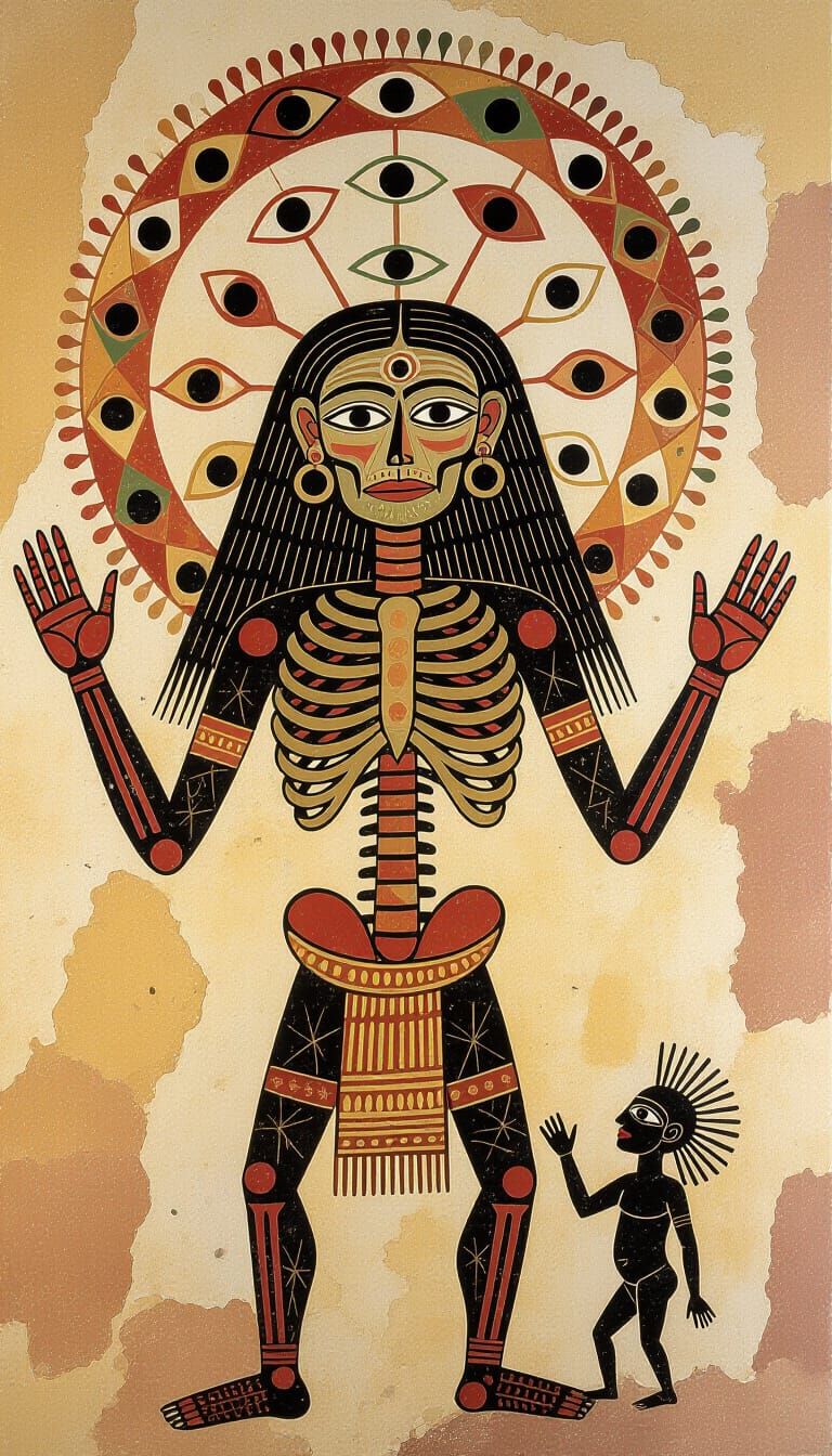 Prehistoric Cave Art: Celestial Being with Eyes