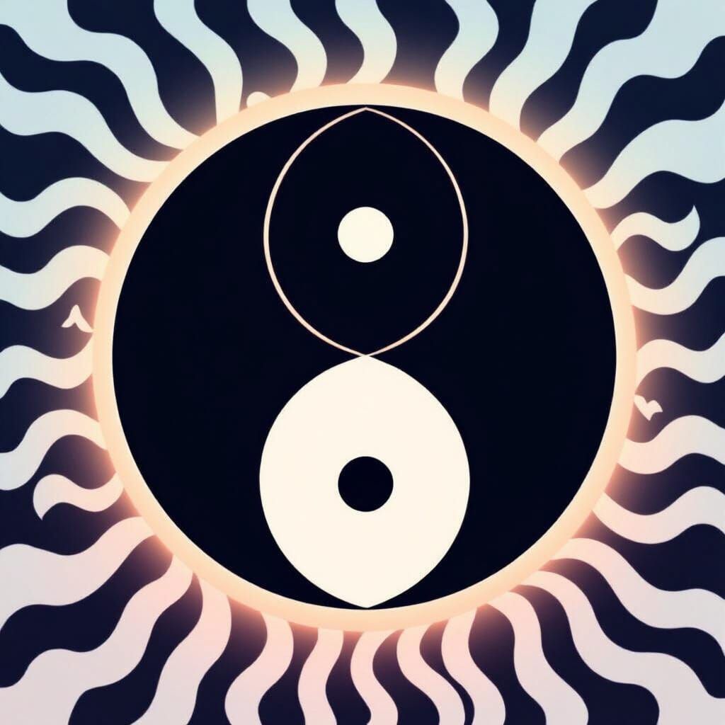 Yin and Yang Symbol in Vector Art Style