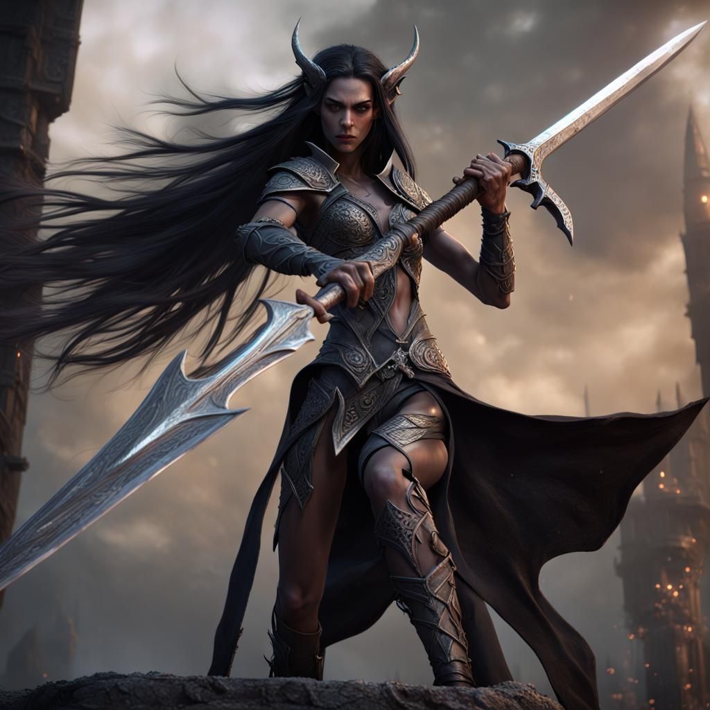 Dark Elf Maeglin Forging a Sword