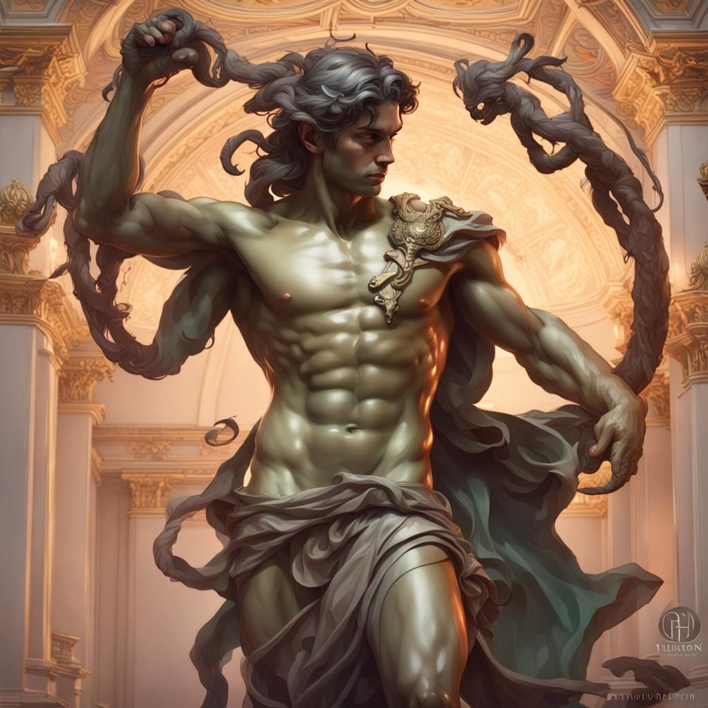 Perseus with Medusa Head in Renaissance Style