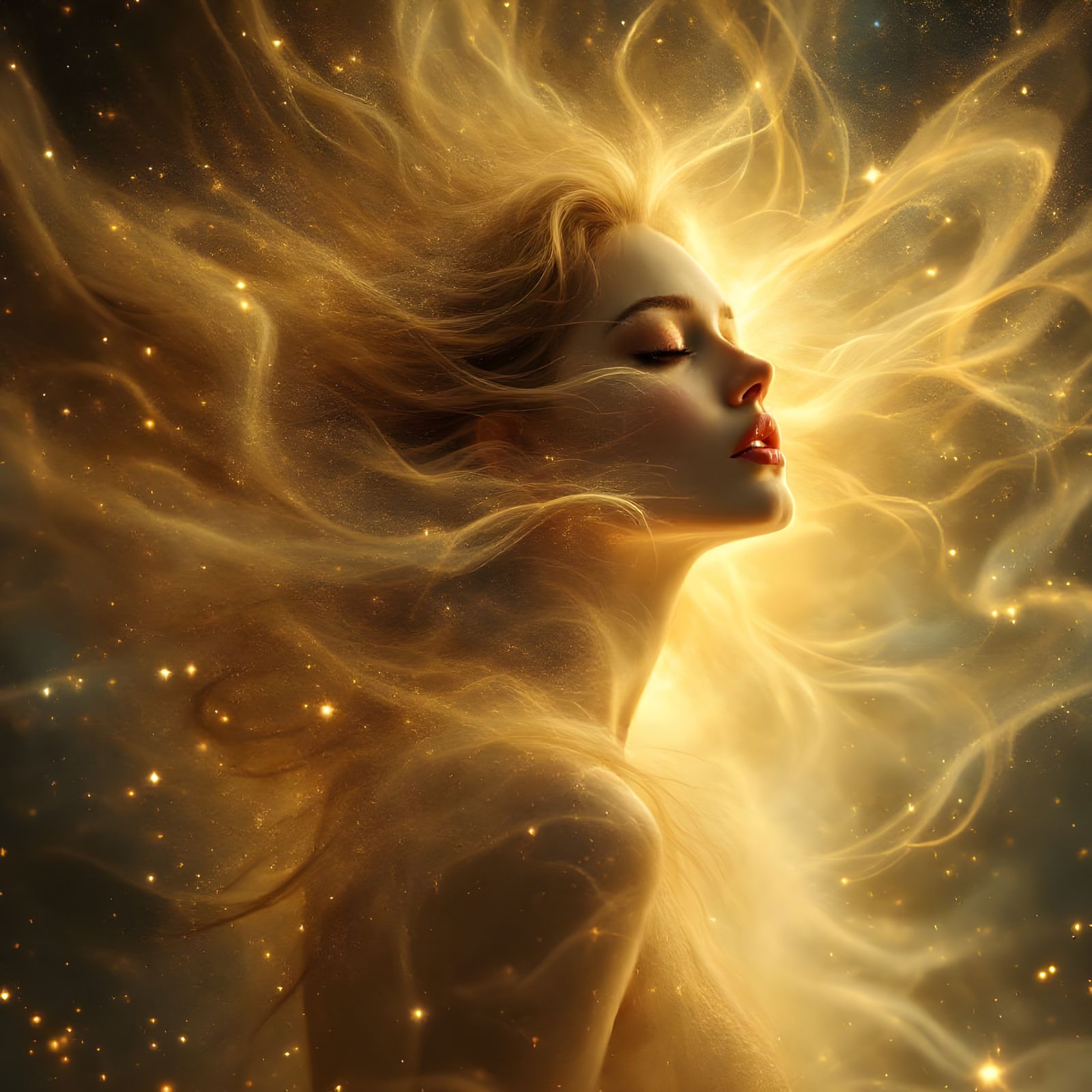 Ethereal Goddess Ascends into Celestial Realms