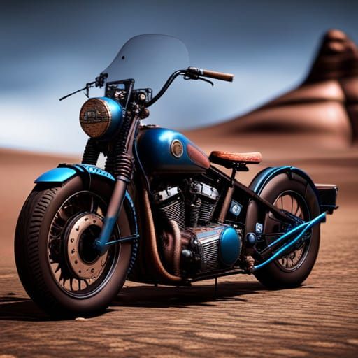 Classic Motorcycle in 3D Game Cinematic Style