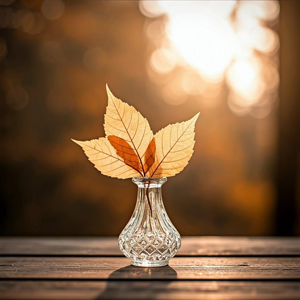 Autumn Leaves Bouquet with Bokeh, Hyperdetailed